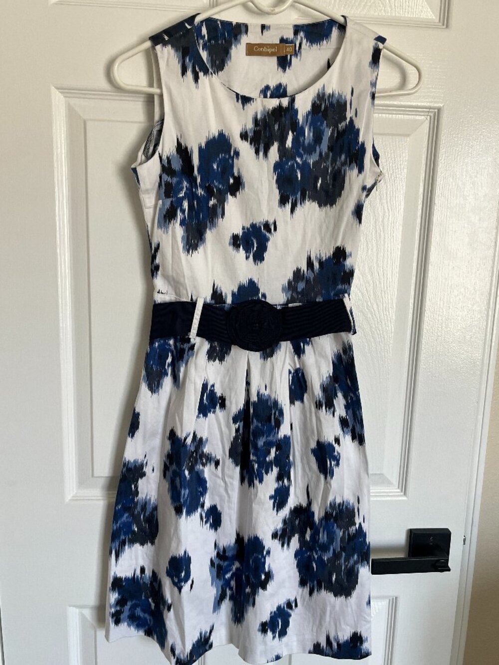 Conbipel Italian Floral Fit & Flare Dress IT 40 US 4 Belted